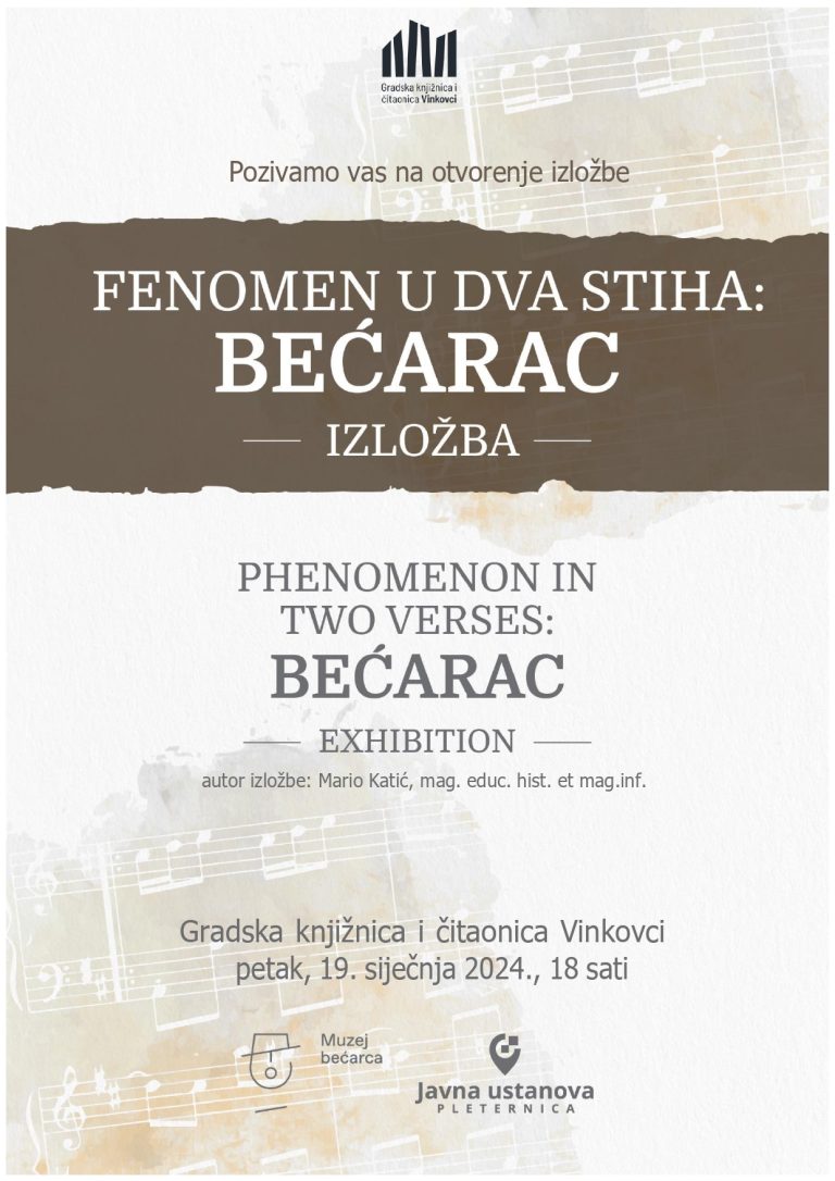Izložba Bećarac, Gradska knjižnica i čitaonica Vinkovci
